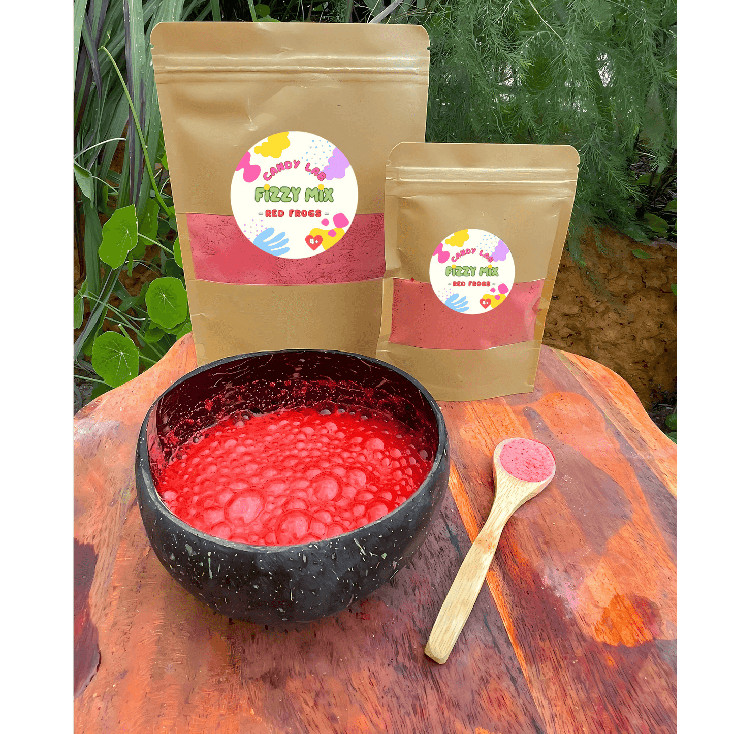 Product in use Red frogs